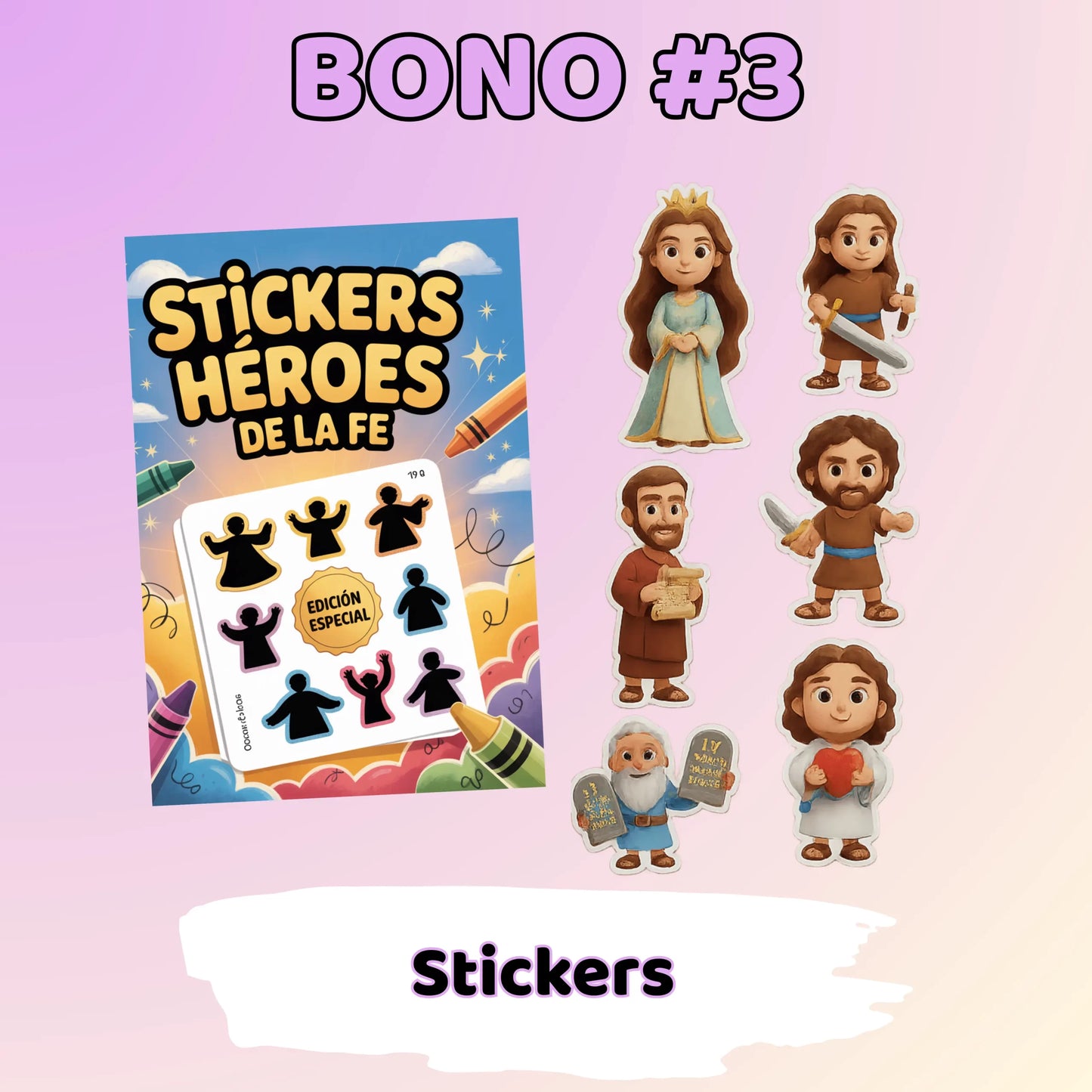📦 Pack Bíblico Infantil “Héroes de la Fe” | Álbum+ 3 Bonus Exclusivos (4x1)