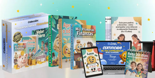📦 Colección: "Pequeños Genios Financieros" 📚 3 Ebooks + 4 Bonos Exclusivos 🛡️ Garantía de 7 días